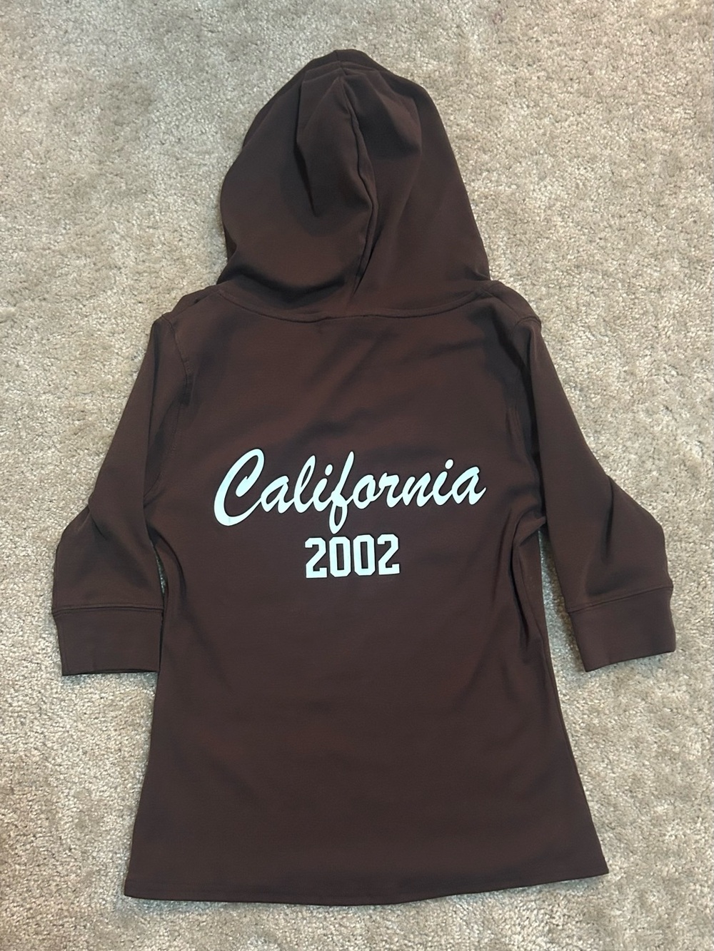 Riot Swim Brown Hooded Top with White "California 2002" Script